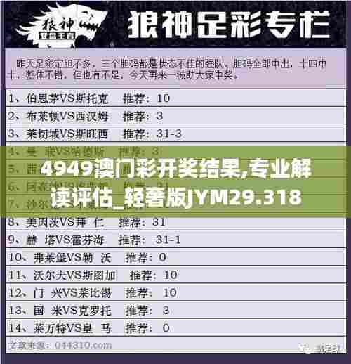 4949澳门彩开奖结果,专业解读评估_轻奢版JYM29.318
