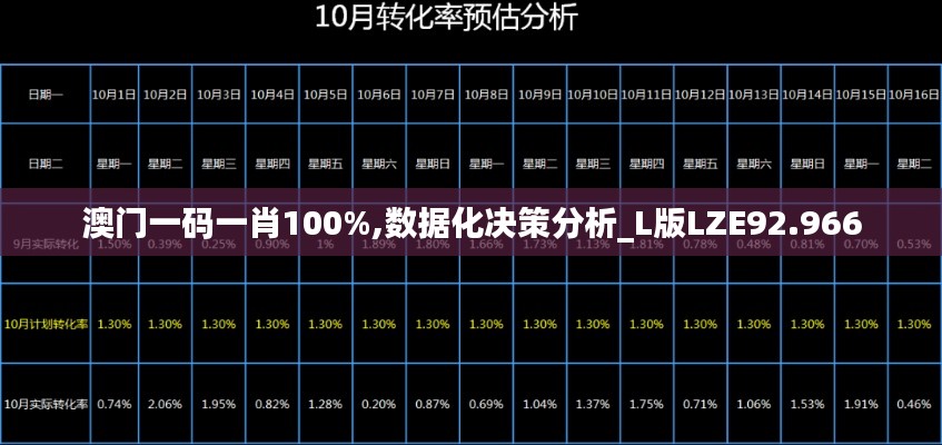 澳门一码一肖100%,数据化决策分析_L版LZE92.966