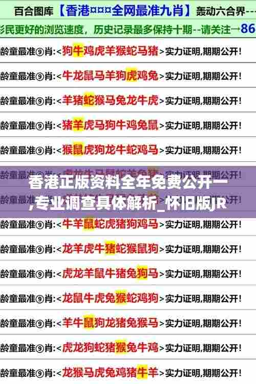 香港正版资料全年免费公开一,专业调查具体解析_怀旧版JRE48.476