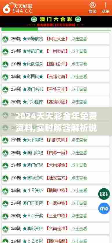 2024天天彩全年免费资料,实时解答解析说明_复刻版12.337