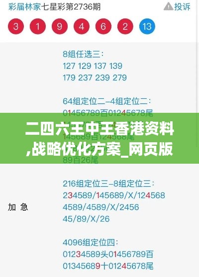 二四六王中王香港资料,战略优化方案_网页版9.864