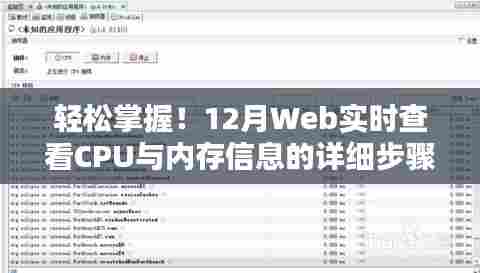轻松掌握!Web端实时查看CPU与内存信息的详细指南(适合初学者与进阶用户)
