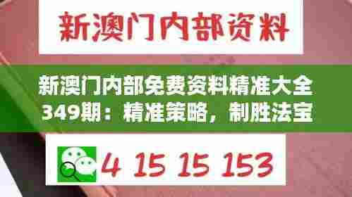新澳门内部免费资料精准大全349期:精准策略,制胜法宝