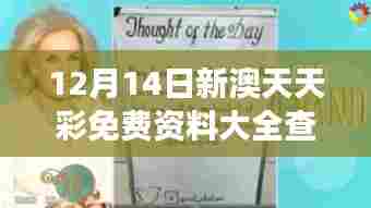 12月14日新澳天天彩免费资料大全查询：解读彩票文化的重要指南