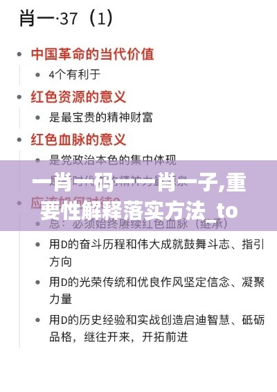 一肖一码一一肖一子,重要性解释落实方法_tool8.590