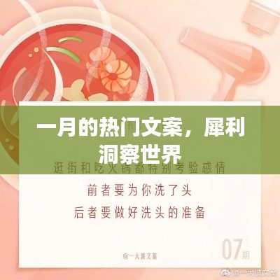 一月的热门文案,犀利洞察世界风采