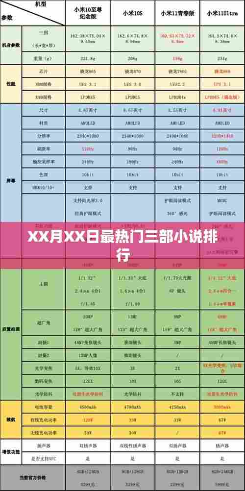 XX月XX日小说排行榜TOP3
