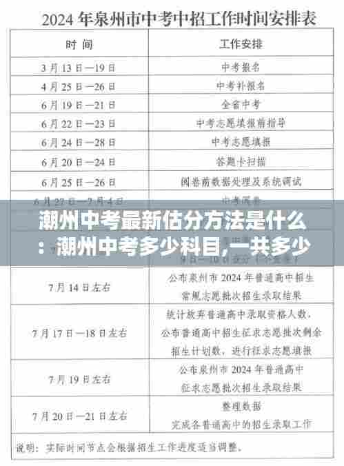 潮州中考最新估分方法是什么:潮州中考多少科目,一共多少分